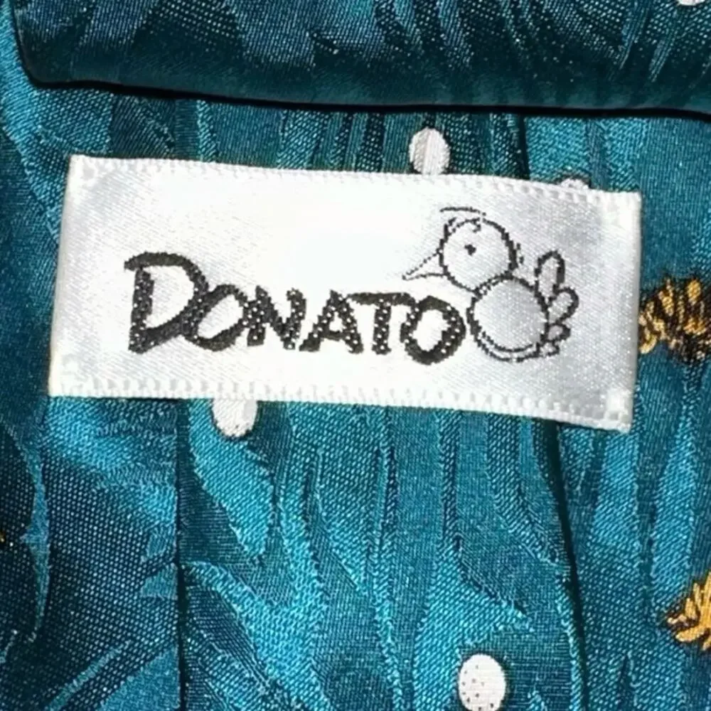 Donato Silk Golf‎ Tie Scenic Novelty Tree Landscape Golfer Necktie